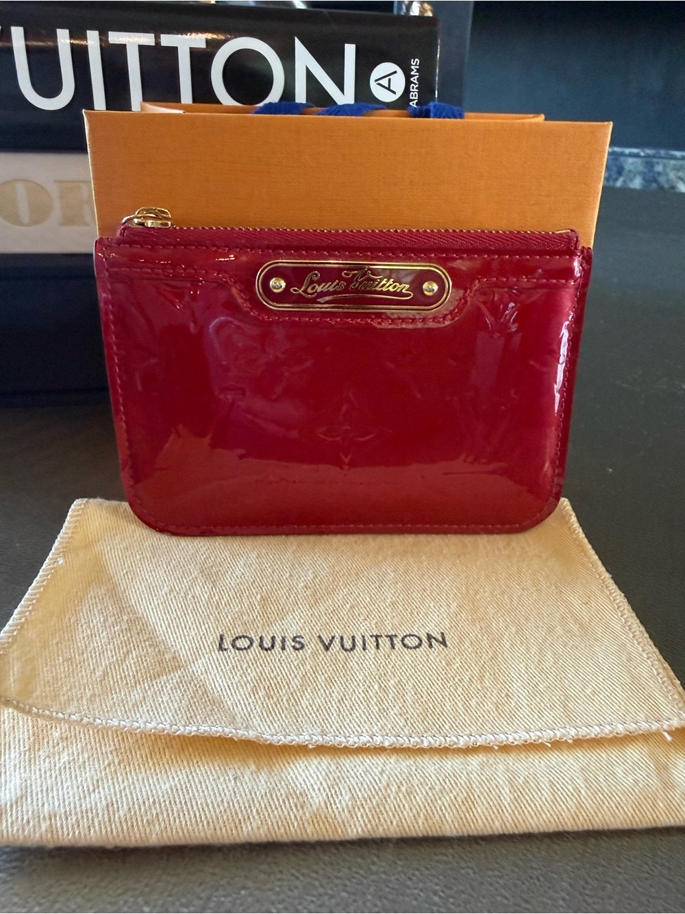 Louis Vuitton Pomme d’Amour Vernis Zip Key Card Cles Pouch GUC